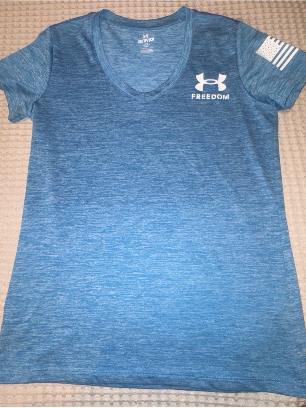 Under Armour Freedom V-Neck Performance Tee - Heather Blue